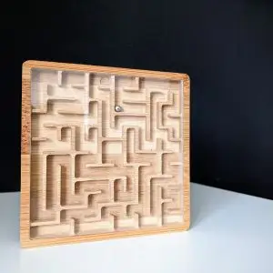 Wooden Square Labyrinth Game | Wooden Ball Game Maze | Educational Labyrinth Puzzle Toy | Intelligence Game
