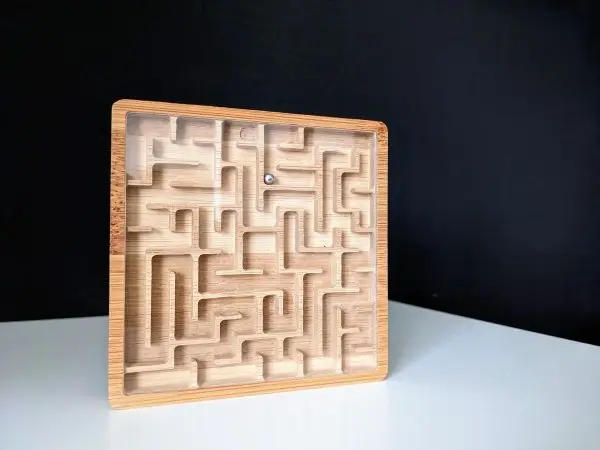 Wooden Square Labyrinth Game | Wooden Ball Game Maze | Educational Labyrinth Puzzle Toy | Intelligence Game