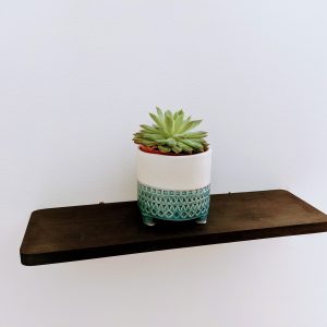 Black floating shelf from bamboo