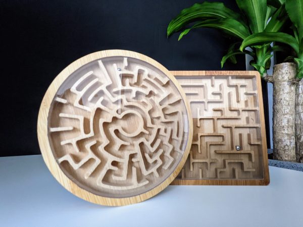 Wooden Circular Labyrinth Game | Wooden Ball Game Maze | Educational Labyrinth Puzzle Toy | Intelligence Game